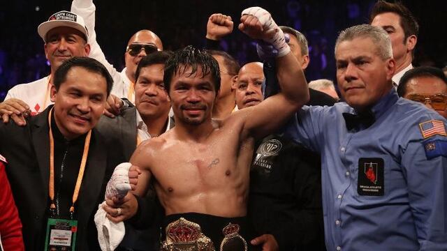 Pacquiao tras vencer a su oponente.