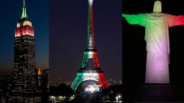 Este 15 de septiembre, monumentos alrededor del mundo decidieron vestirse con los colores de México por el Día de la Independencia.