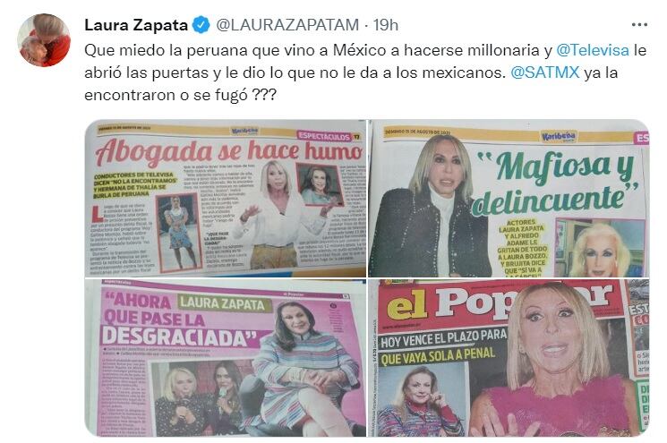Laura Zapata cuestiona el paradero de Laura Bozzo