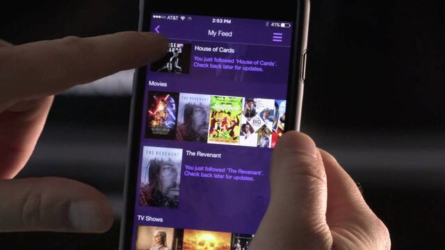 La aplicación móvil de Roku.