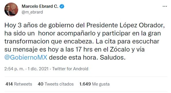 Marcelo Ebrard tuit