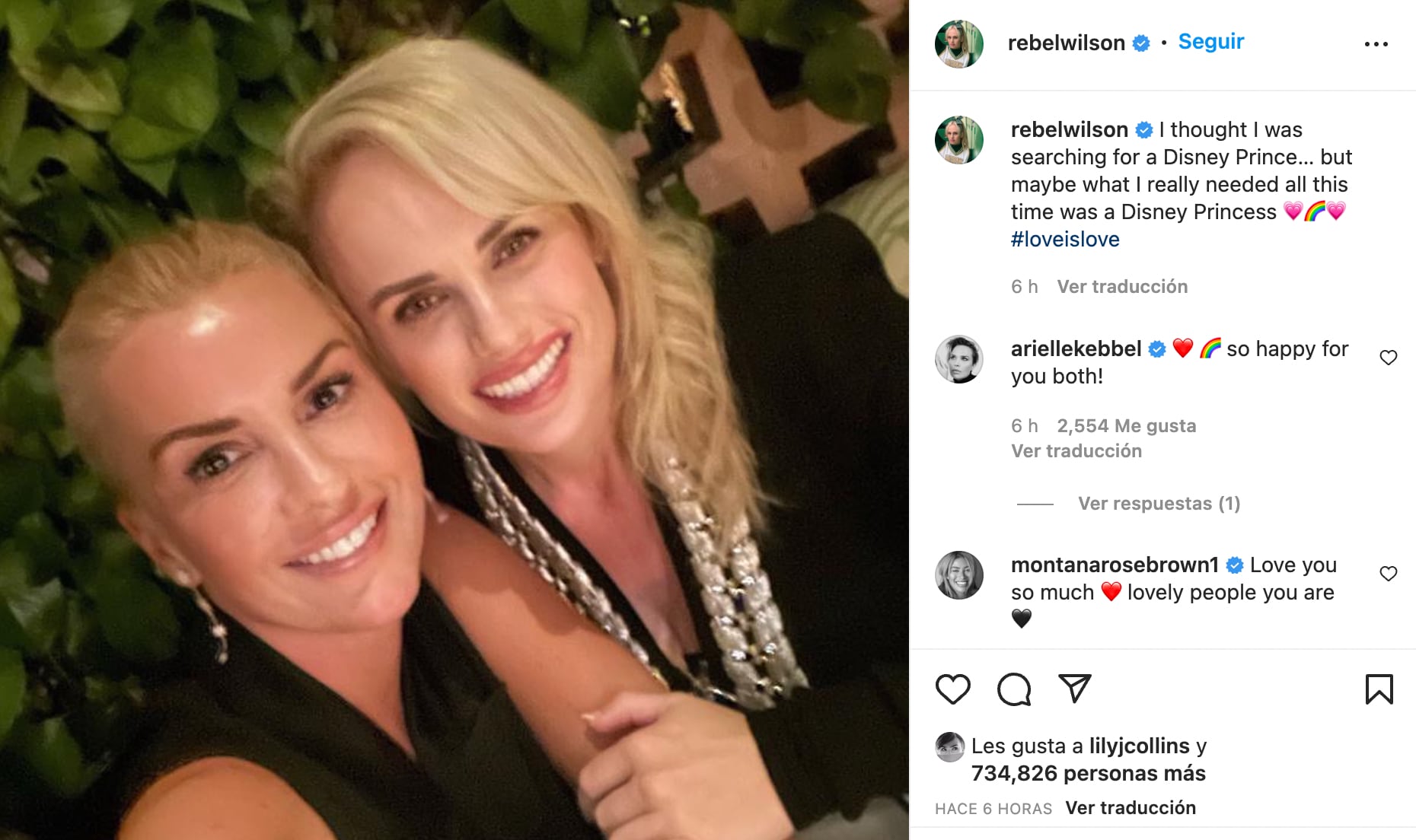 Rebel Wilson presenta a su novia