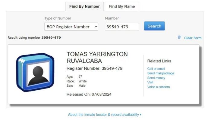 Tomás Yarrington, ex gobernador de Tamaulipas, salió de la cárcel de Estados Unidos a principios de julio