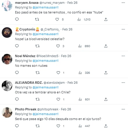 Reacciones a la video que compartió Jaime Maussan de extraña nube que sería “camuflaje” de un OVNI