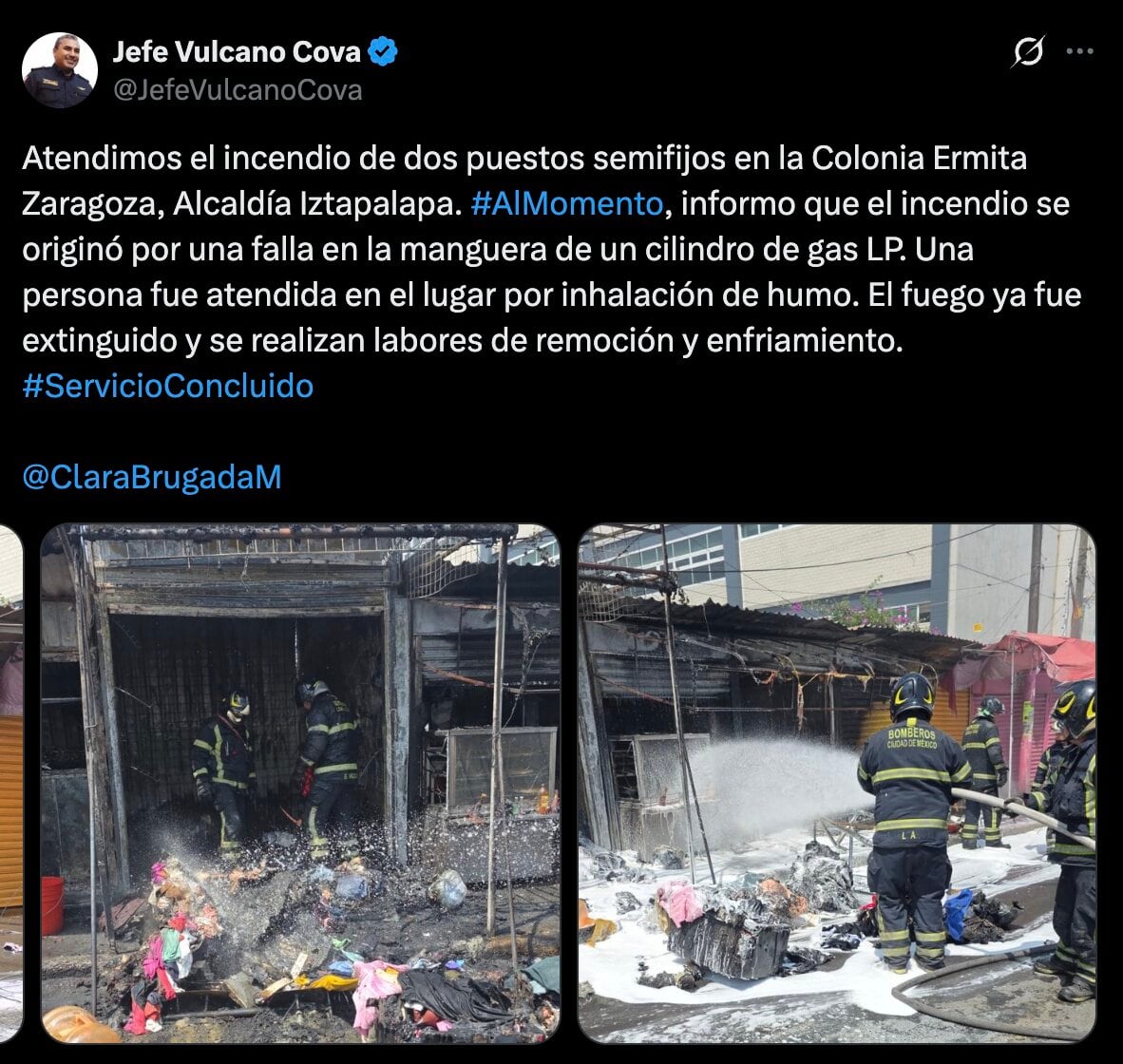 Incendio en Ermita Zaragoza