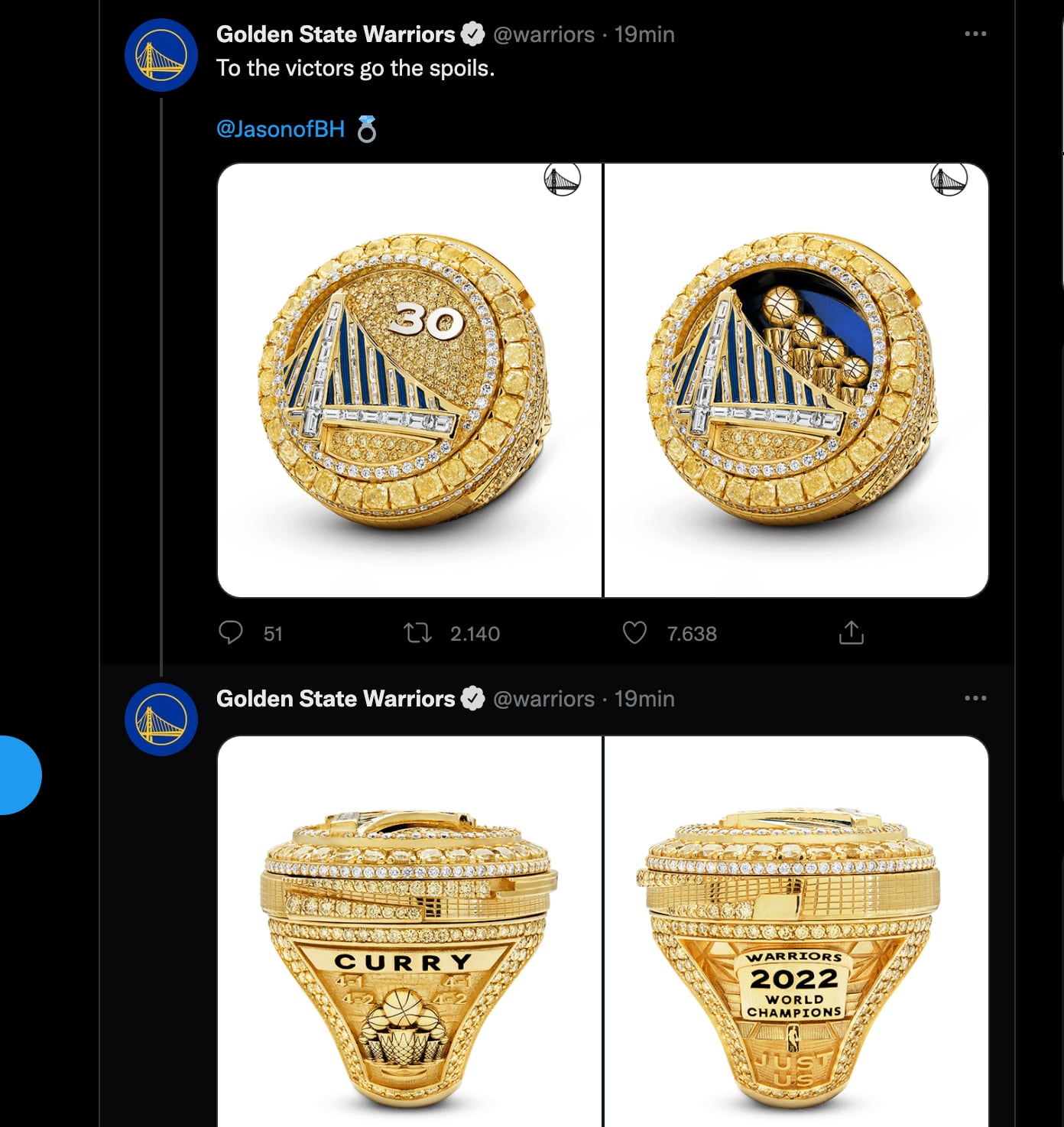 Anillo Golden State Warriors