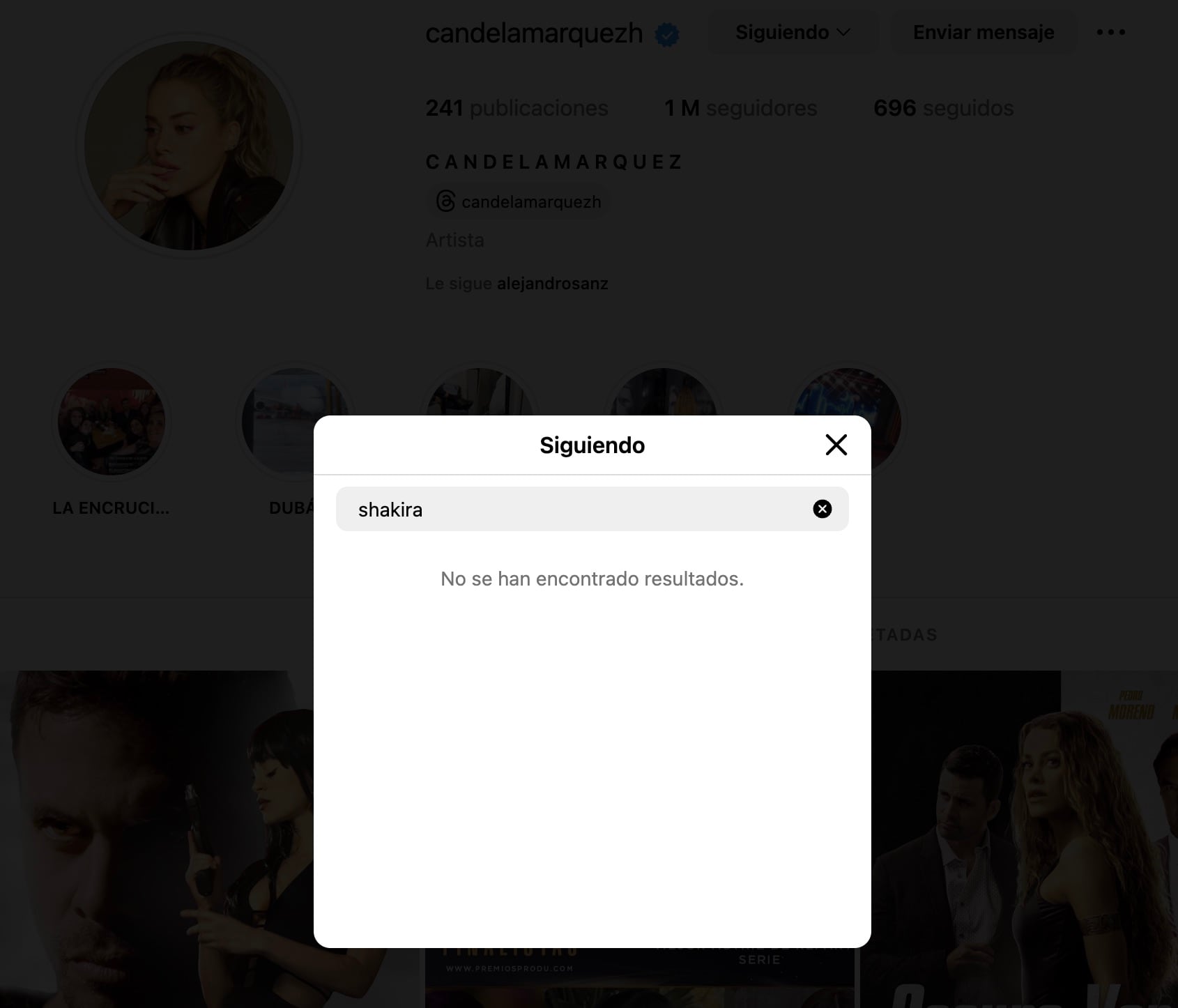 Candela Márquez deja de seguir a Shakira
