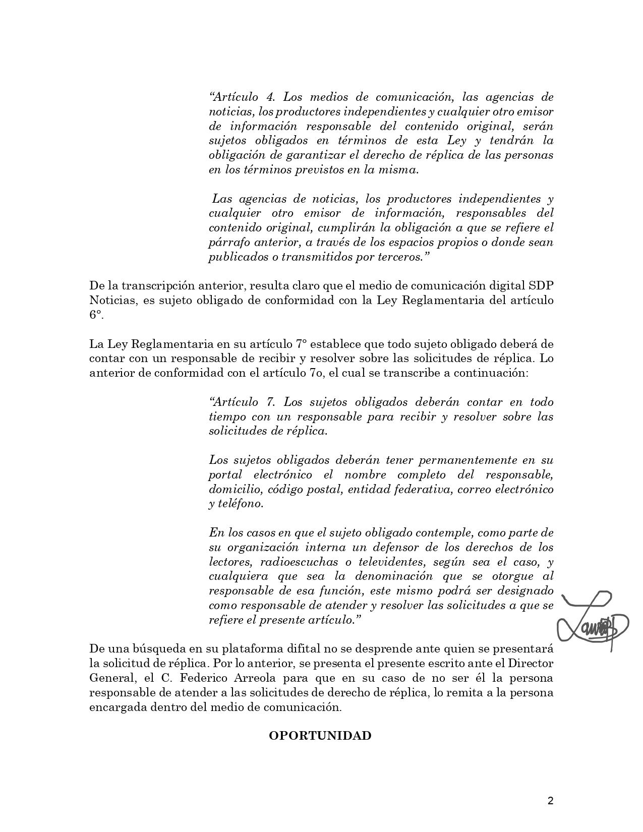 Laura Brugés solicitud de réplica