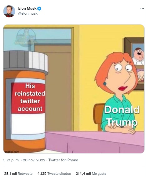 Elon Musk se burla de Donald Trump