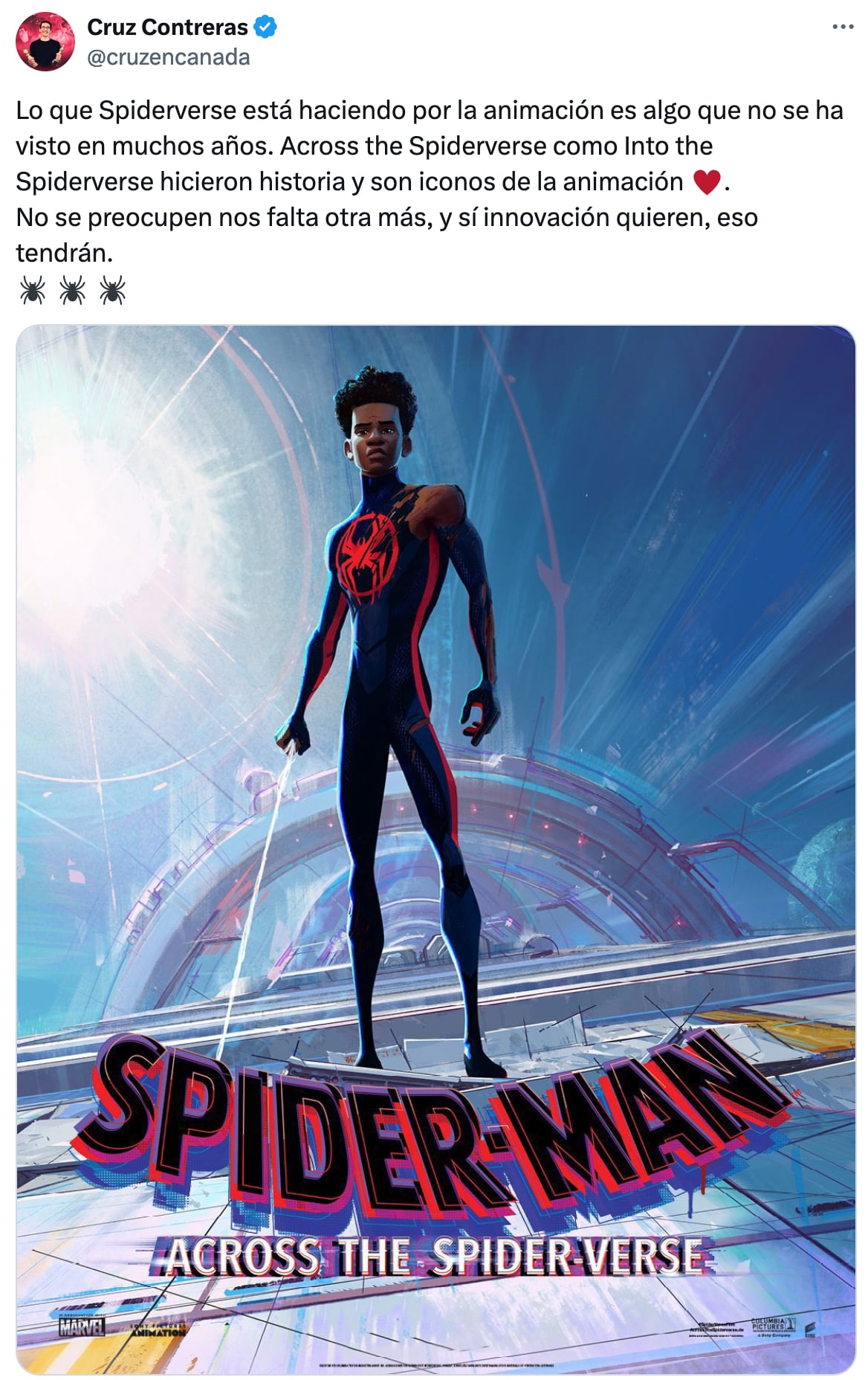 Cruz Contreras sobre Spider-Man: Across the Spider-Verse en los Premios Oscar 2024