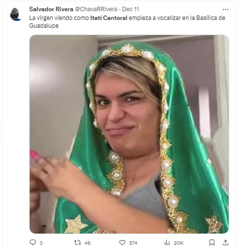 Memes de Itatí Cantoral cantando ‘La Guadalupana