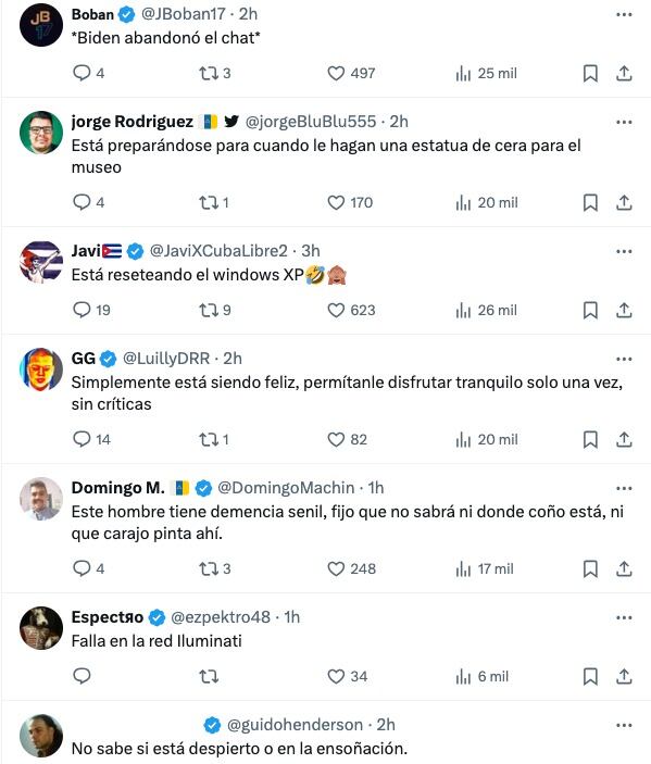 eL video viral de Joe Biden quieto, desata los mejores comentarios