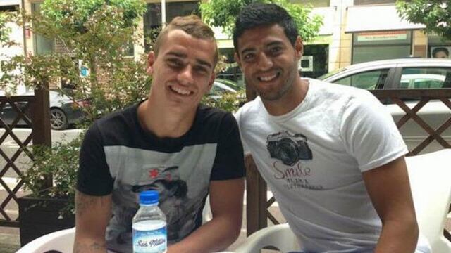 Griezmann y Vela cuando jugaban para la Real Sociedad.