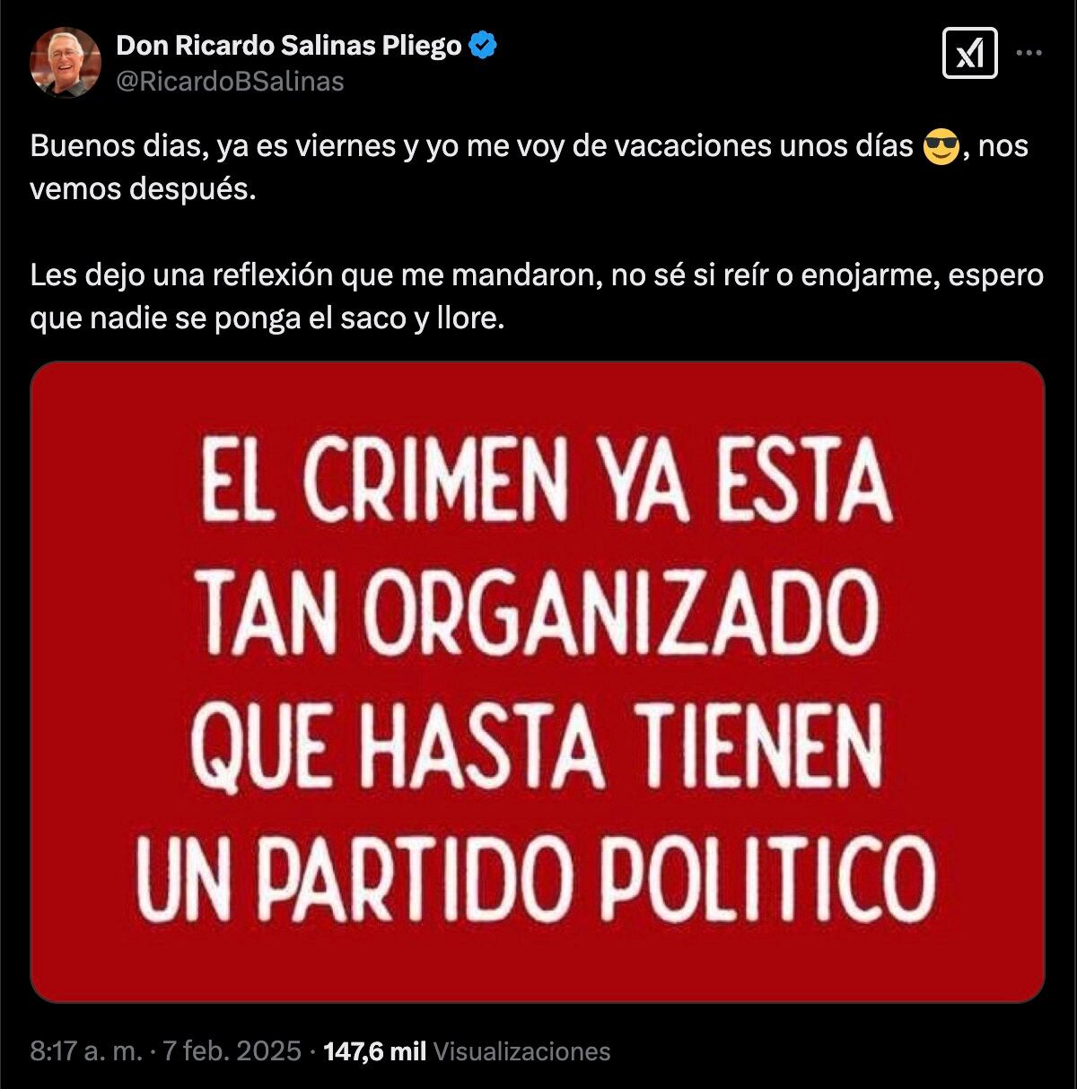 Ricardo Salinas Pliego se lanza contra la UNAM, los 200 pesos de AMLO y Morena antes de irse de vacaciones