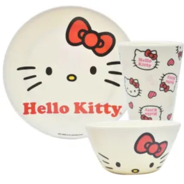 Vajilla infantil de Hello Kitty