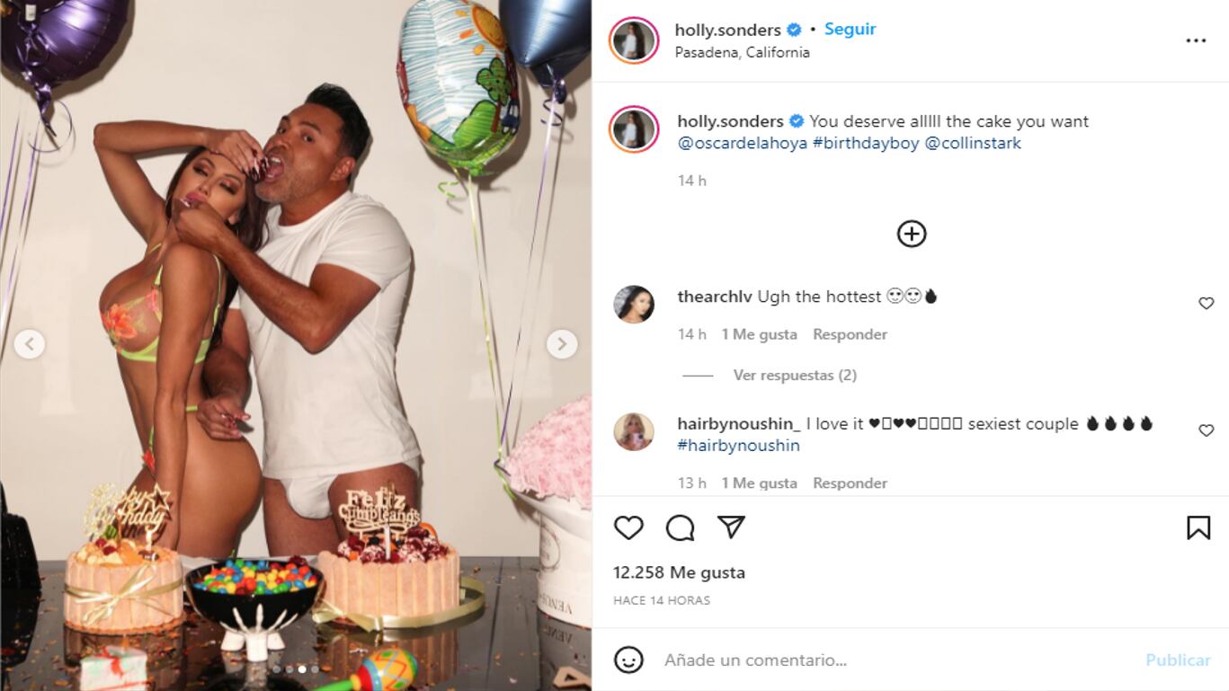 Óscar de la Hoya y Holly Sonders, cumpleaños