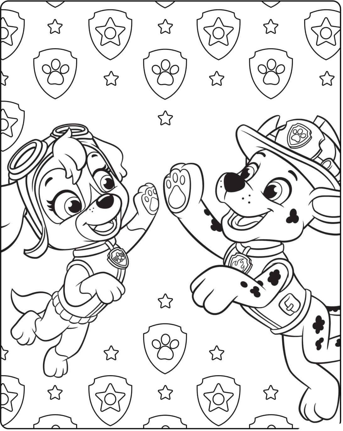 Imagen para imprimir y colorear de Skye de Paw Patrol