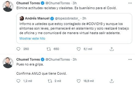 Chumel Torres sobre el contagio de AMLO