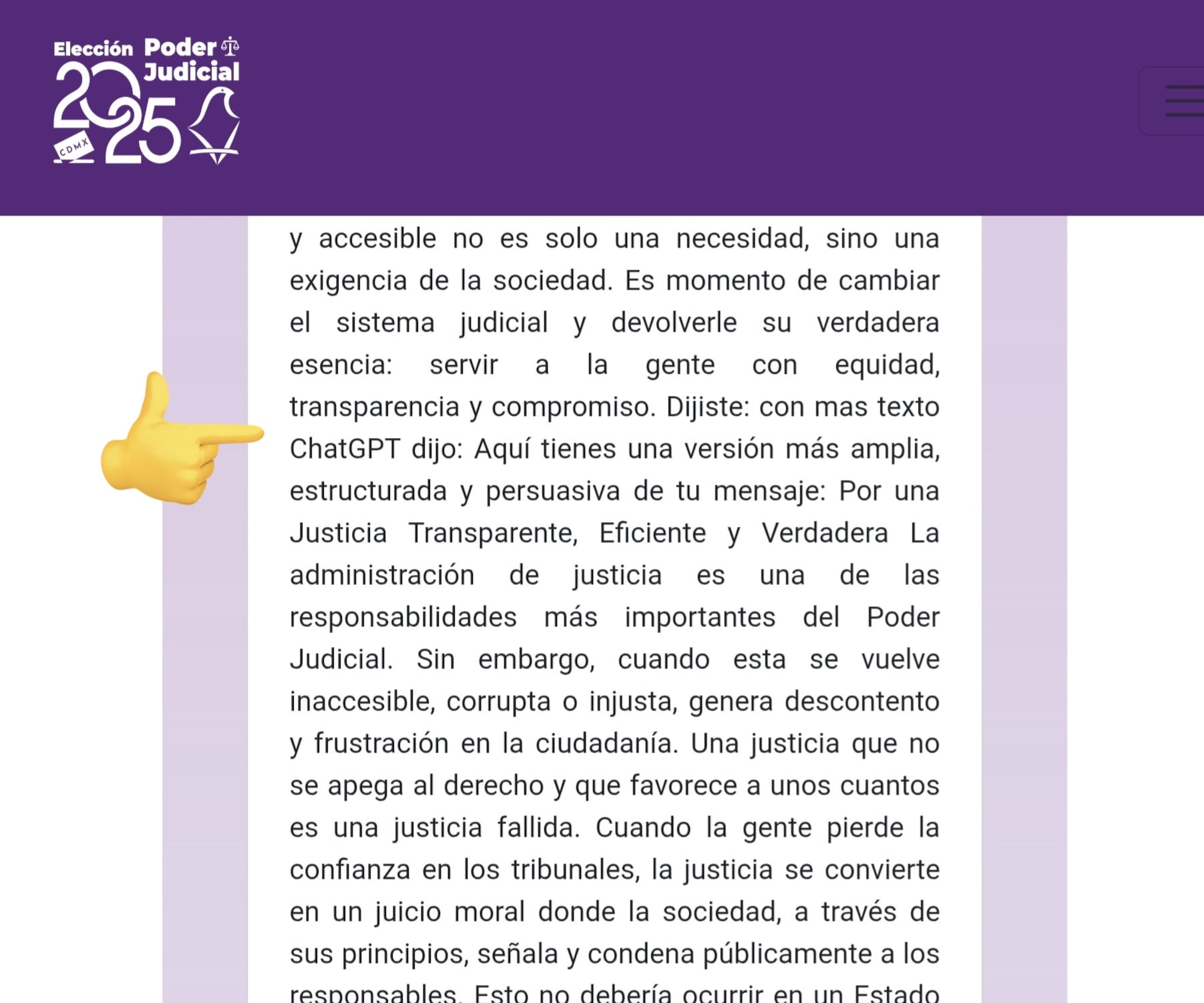 Juez Noe Abarca Munguía habría usado ChatGPT para sus propuestas como candidato en elecciones Poder Judicial