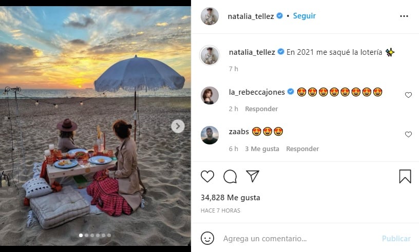 Natalia Téllez presume su baby shower en la playa