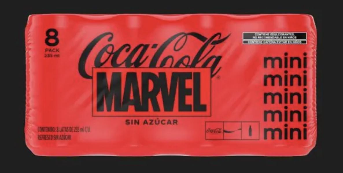 Latas de Coca Cola y Marvel