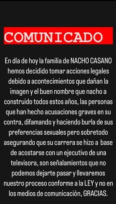 Comunicado de la Familia de Ignacio Casano