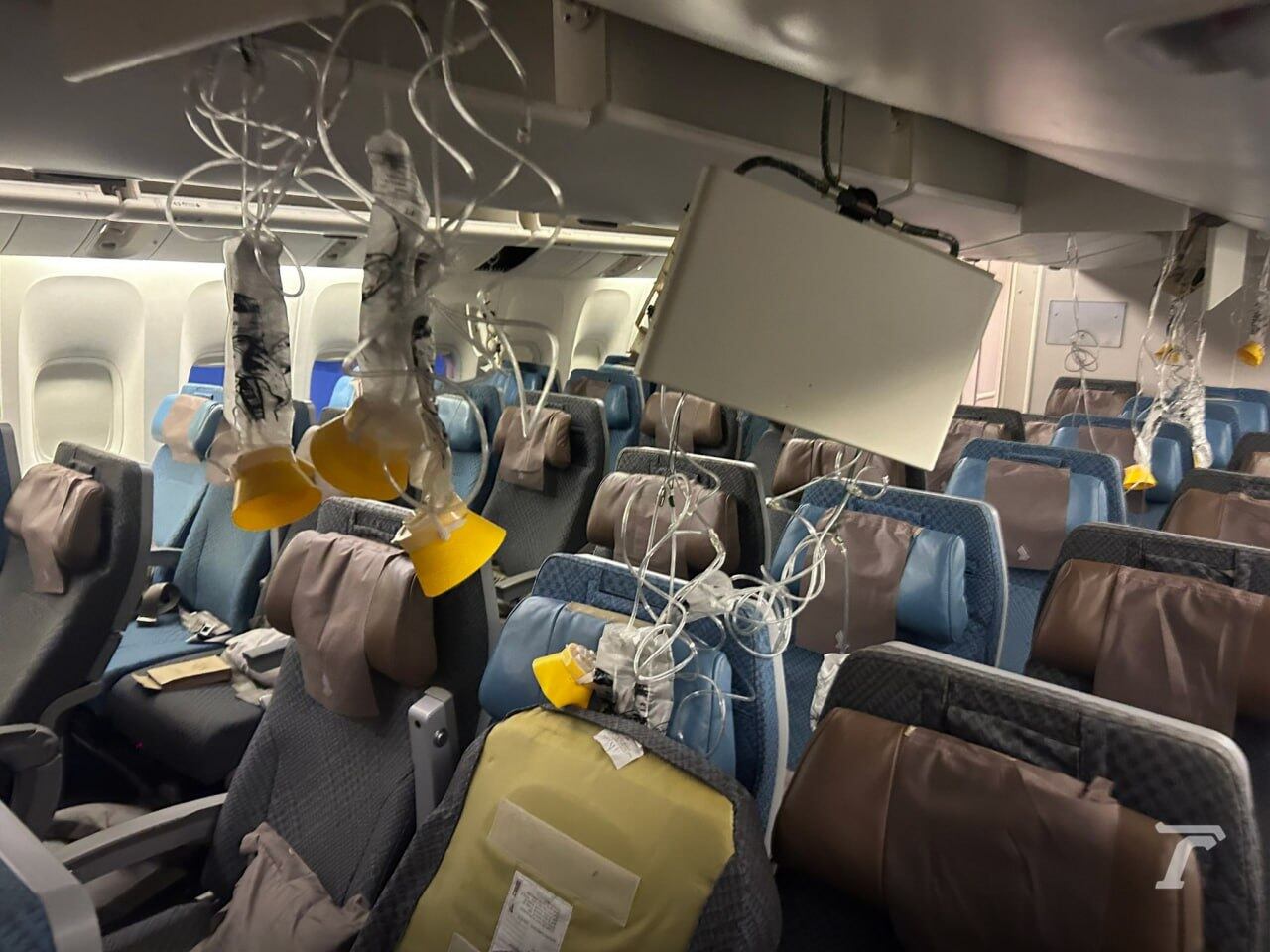 Avión de Singapore Airlines tras turbulencia