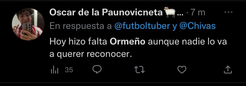 Los aficionados piden el regreso de Santiago Ormeño a Chivas.