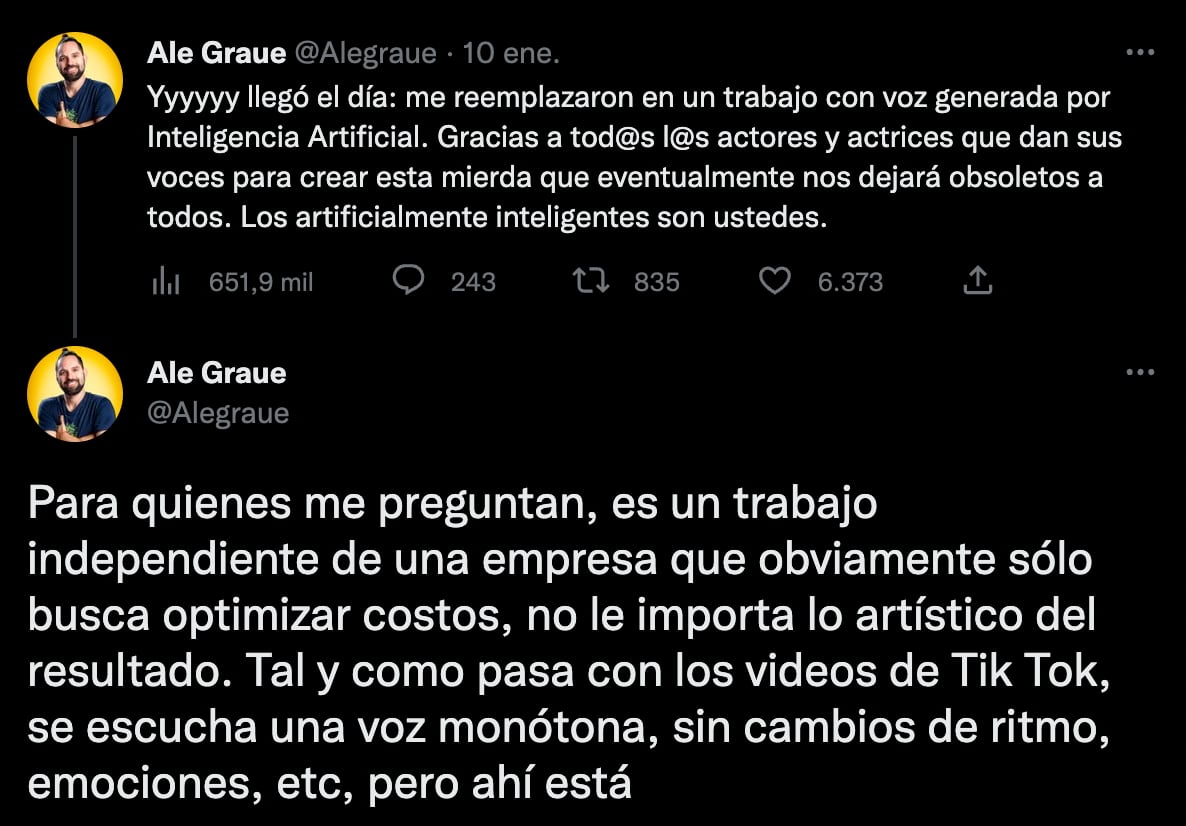 Alejandro Graue sobre la IA que lo reemplazó