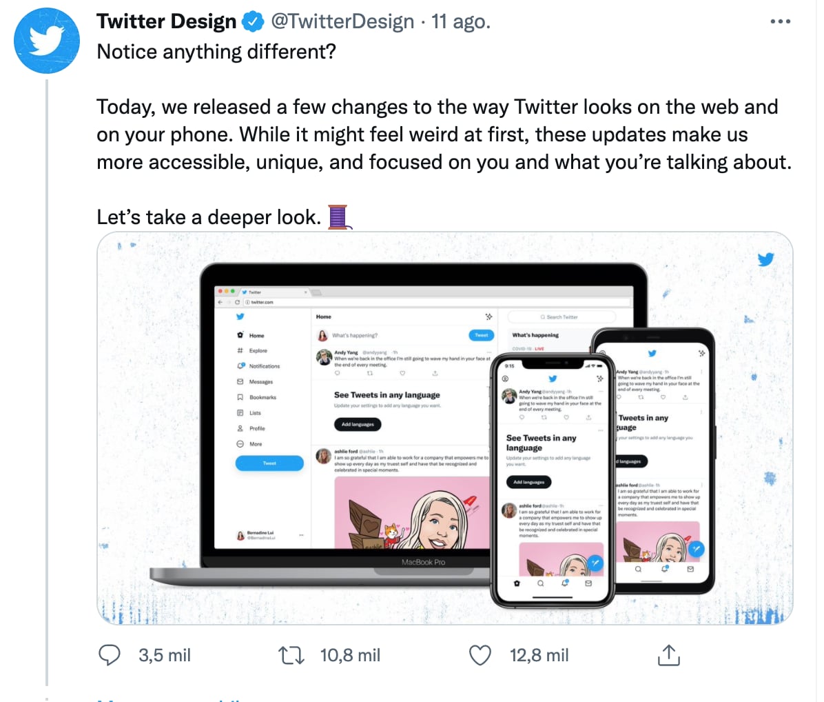 Nuevo diseño de Twitter