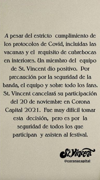 St. Vincent conecta su presentación en el Corona Capital 2021