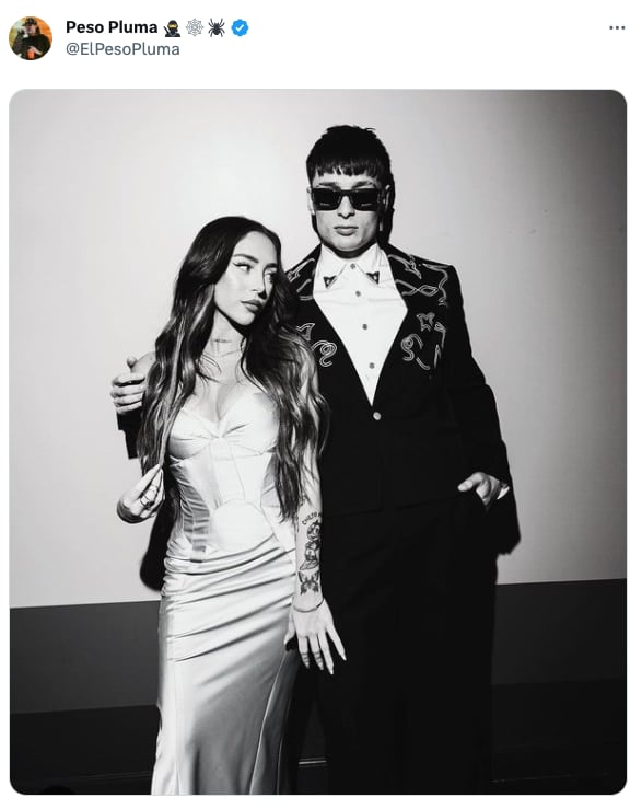 Peso Pluma reacciona a su infidelidad con una foto romántica con Nicki Nicole