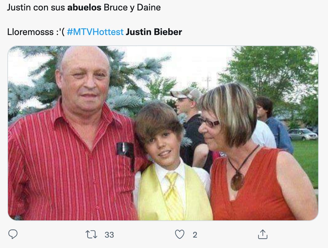 Justin Bieber y sus abuelos