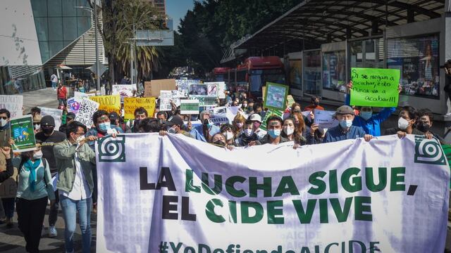 Manifestación de comunidad estudiantil y académica del CIDE