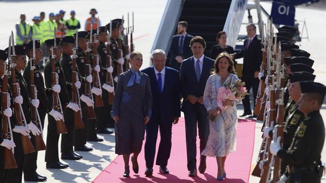Llegada del primer ministro de Canadá Justin Trudeau en visita oficial, al Aeropuerto Internacional Felipe Ángeles.