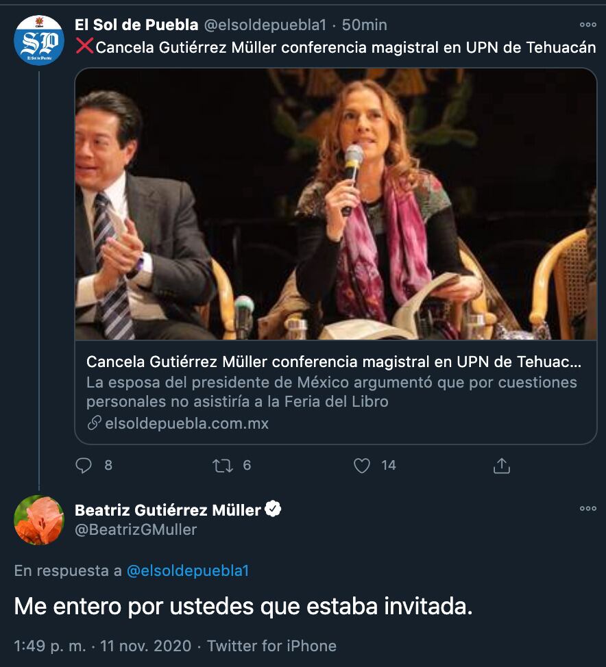 Tuit de Beatriz Gutiérrez