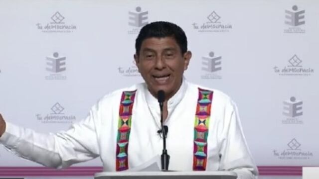 Salomón Jara Cruz, durante el segundo debate entre aspirantes a la gubernatura de Oaxaca 2022