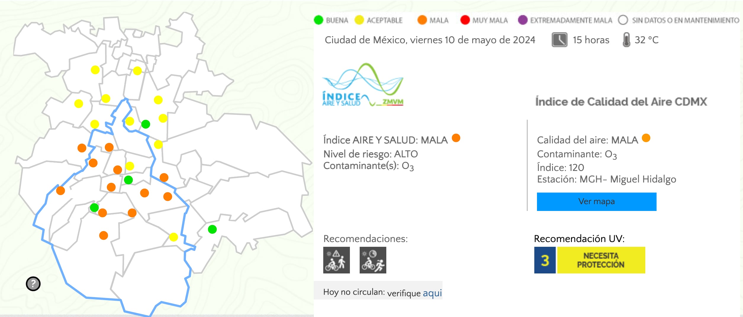 Calidad del aire en CDMX y Estado de México