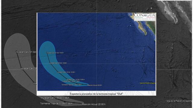 El SMN informó que el meteoro se ubica a 2 mil 415 kilómetros al suroeste de Cabo San Lucas.
