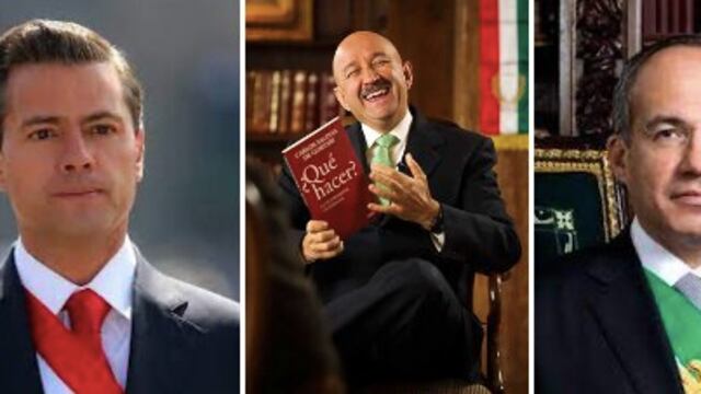 Los expresidentes Enrique Peña Nieto, Carlos Salinas de Gortari y Felipe Calderón