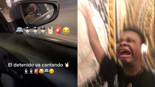 Joven va detenido en una patrulla y ni así deja de cantar