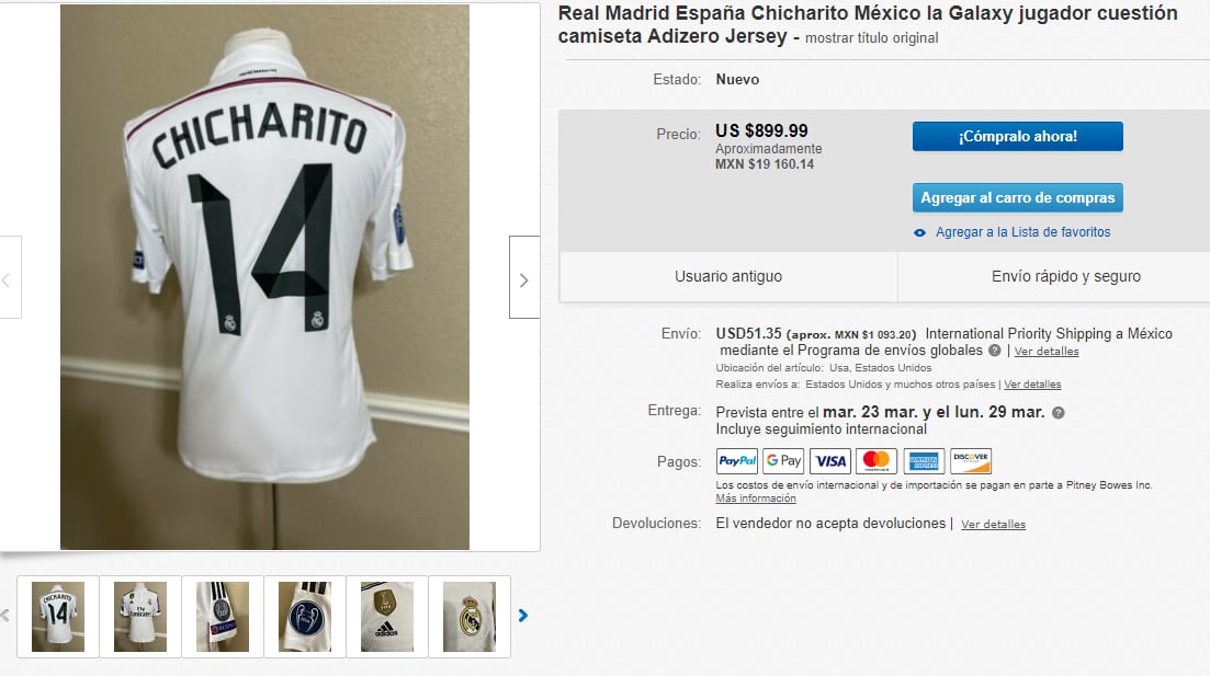 Playera del Chicharito Hernández