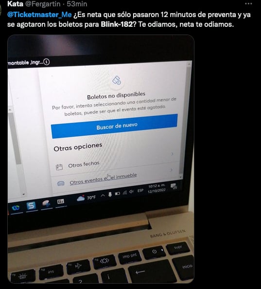 Usuarios reportan que ya no hay boletos para Blink 182.
