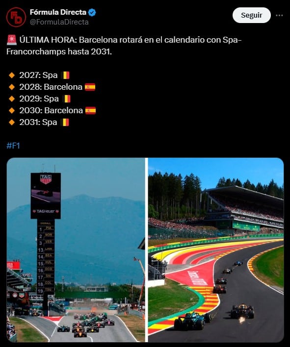 Histórico circuito dejará de estar presente cada año en la Fórmula 1