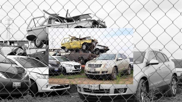 Vehículos de usuarios de Uber en el corralón de Querétaro.