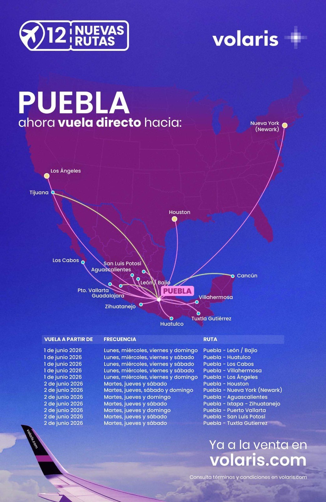 Nuevos vuelos de Volaris