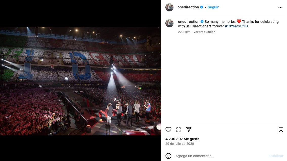 última foto One Direction
