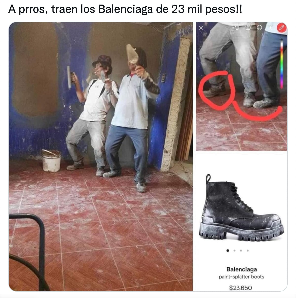 Meme de las botas Balenciaga
