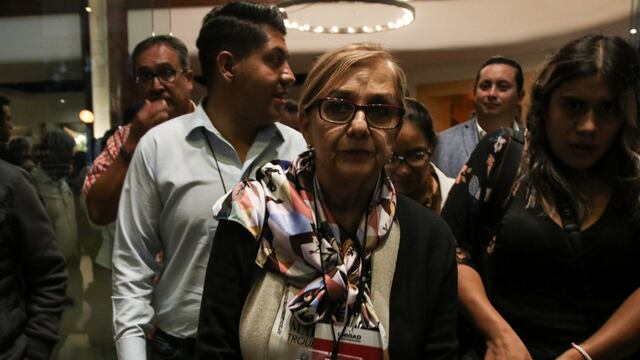 Martha Lucía Mícher durante conferencia de prensa en hotel cercano al WTC