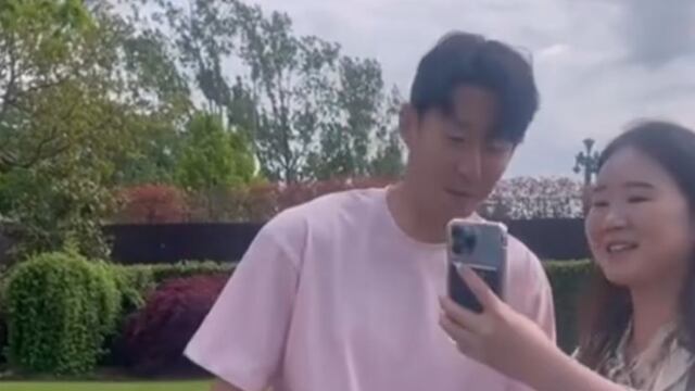 Son Heung-Min, futbolista del Tottenham, sorprendió a todos con su reacción a la selfie de una fan.